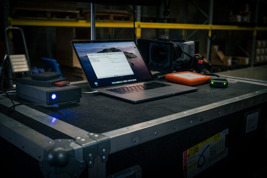 LaCie 1big Dock, LaCie Rugged SSD Pro, and LaCie Rugged Raid Shuttle being used on Escape Room